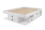 Lit Multifonction Bali 160x200, Queen Size, Caramel, avec Beaucoup d\u2019Espace de Rangement et des tiroirs; Le sommier à Lattes est Compris dans Le Prix.