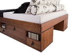 Lit Multifonction Bali 160x200, Queen Size, Caramel, avec Beaucoup d\u2019Espace de Rangement et des tiroirs; Le sommier à Lattes est Compris dans Le Prix.