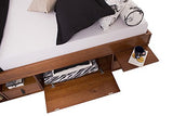 Lit Multifonction Bali 160x200, Queen Size, Caramel, avec Beaucoup d\u2019Espace de Rangement et des tiroirs; Le sommier à Lattes est Compris dans Le Prix.