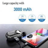 TWS Ecouteur Oreillette Bluetooth V5.0 Casque sans fil Sport 3000mAh conduite continue pendant 90 heures Automatique Appariement Support de Siri IPX7 étanche Réduction de Bruit CVC 8.0 , Noir