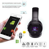 Casque Bluetooth ELEGIANT Oreillette Multifonction Stéréo sans fil Rechargeable Écouteur Headphones Affichage Numérique Mic\-Radio FM\/TF carte SD\/3.5mm Audio AUX pour appareils Bluetooth (noir)