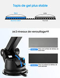 Support Téléphone Voiture pour Tableau de Bord Pare-brise, 2 niveaux Aspiration, Réutilisable Support Voiture Téléphone pour Samsung, HTC, LG, Huawei, Sony, Google, One Plus, Alcatel, Motorola,etc.