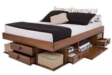 Lit Multifonction Bali 160x200, Queen Size, Caramel, avec Beaucoup d\u2019Espace de Rangement et des tiroirs; Le sommier à Lattes est Compris dans Le Prix.