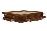 Lit Multifonction Bali 160x200, Queen Size, Caramel, avec Beaucoup d\u2019Espace de Rangement et des tiroirs; Le sommier à Lattes est Compris dans Le Prix.