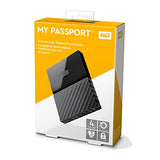 WD - My Passport - Disque dur externe portable USB 3.0 avec sauvegarde automatique et sécurisation par mot de passe - 4To, Noir