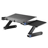 U-Kiss Table de Lit Pliable - Table Pliable en Alliage Aluminium Table de lit Compacte et Légère pour PC Portable, Plateau Support de Lecture inclinable pour canapé, Livre, Magazine et Petit Déjeuner