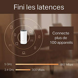 TP-Link Deco M4  Systèmes Mesh WiFi (Pack de 2 routeurs)- Amplificateur WiFi - Couverture WiFi jusquà 260m2 - AC 1200 Mbps, Ports Ethernet Gigabit, MU-MIMO, Compatible avec Amazon Alexa et IFTTT