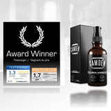 ● GAGNANT DU PRIX 06\-2018 ● Huile à barbe «ORIGINAL» de Camden Barbershop Company ● Pour lentretien et le soin de barbe ● Produit 100% naturel ● 50 ml