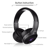 Casque Wireless Sans fil, EIVOTOR Casque Audio Pliable MP3 Lecteur, Écouteurs Stéréo Sport Intra-Auriculaires, Micro Oreillette Anti Bruit \- Hip-Hop \/ Bandeau Pliable Pivotant