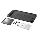U-Kiss Table de Lit Pliable - Table Pliable en Alliage Aluminium Table de lit Compacte et Légère pour PC Portable, Plateau Support de Lecture inclinable pour canapé, Livre, Magazine et Petit Déjeuner
