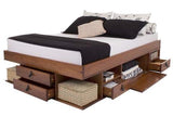 Lit Multifonction Bali 160x200, Queen Size, Caramel, avec Beaucoup d\u2019Espace de Rangement et des tiroirs; Le sommier à Lattes est Compris dans Le Prix.