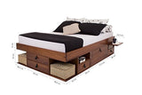 Lit Multifonction Bali 160x200, Queen Size, Caramel, avec Beaucoup d\u2019Espace de Rangement et des tiroirs; Le sommier à Lattes est Compris dans Le Prix.