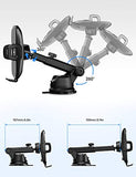 Support Téléphone Voiture pour Tableau de Bord Pare-brise, 2 niveaux Aspiration, Réutilisable Support Voiture Téléphone pour Samsung, HTC, LG, Huawei, Sony, Google, One Plus, Alcatel, Motorola,etc.