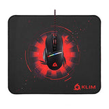 KLIM Tapis de Souris Medium - Surface Étendue (M) - Grand Tapis de Souris pour Gamer - Base en Caoutchouc Antidérapant - Surface Texturée Haute Précision - 320 x 270 x 4 mm - Rouge