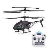 Vatos Mini télécommande dintérieur avec Gyroscope et lumière LED 3,5 canaux en Alliage pour Enfants et Adultes Micro RC Jouet dhélicoptère Noir