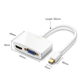 UGREEN Adaptateur Mini Displayport Thunderbolt vers HDMI VGA Mini DP HDMI VGA Compatible avec Macbook Pro Air iMac Microsoft Surface Pro Thinkpad Dell XPS 13 (Blanc)