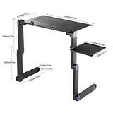 U-Kiss Table de Lit Pliable - Table Pliable en Alliage Aluminium Table de lit Compacte et Légère pour PC Portable, Plateau Support de Lecture inclinable pour canapé, Livre, Magazine et Petit Déjeuner