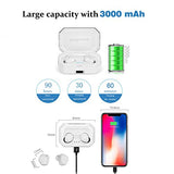 wslhcsure Écouteur Bluetooth V5.0 sans Fil, Intra Auriculaire Oreillette Sport,Boîte de Recharge 3000MAH,Conduite Continue Pendant 90 Heures,IPX7 étanche, Réduction de Bruit CVC 8.0