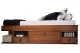 Lit Multifonction Bali 160x200, Queen Size, Caramel, avec Beaucoup d\u2019Espace de Rangement et des tiroirs; Le sommier à Lattes est Compris dans Le Prix.