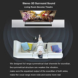 LONPOO Soundbar 2.0ch TV Barre de son Sans fil Bluetooth ,3D Surround haut-parleur basse stéréo\-Treble (40W Enceinte, avec télécommande, Sortie filaire Optique\/coxical\/Aux\/RCA) -Noir