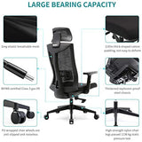 Amazon Brand – Umi.Chaise de Bureau Ergonomique-Fauteuil de Bureau avec Soutien au Niveau des Lombaires et Accoudoirs en Polyuréthane Réglables-Siège Rembourré-Capacité de Charge Maximale de 150kg