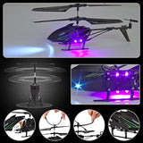 Vatos Mini télécommande dintérieur avec Gyroscope et lumière LED 3,5 canaux en Alliage pour Enfants et Adultes Micro RC Jouet dhélicoptère Noir
