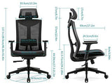 Amazon Brand – Umi.Chaise de Bureau Ergonomique-Fauteuil de Bureau avec Soutien au Niveau des Lombaires et Accoudoirs en Polyuréthane Réglables-Siège Rembourré-Capacité de Charge Maximale de 150kg