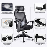Dripex Chaise de Bureau Ergonomique roulante avec Repose Pieds Rétractable, Siège de Bureau Pivotante en Filet, Capacité de Charge 110 kg