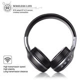 Casque Wireless Sans fil, EIVOTOR Casque Audio Pliable MP3 Lecteur, Écouteurs Stéréo Sport Intra-Auriculaires, Micro Oreillette Anti Bruit \- Hip-Hop \/ Bandeau Pliable Pivotant
