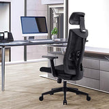 Amazon Brand – Umi.Chaise de Bureau Ergonomique-Fauteuil de Bureau avec Soutien au Niveau des Lombaires et Accoudoirs en Polyuréthane Réglables-Siège Rembourré-Capacité de Charge Maximale de 150kg