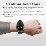 Montre Connectée, Bluetooth Smartwatch Montre Sport Carte Sim de Soutien et Carte de TF Caméra avec Podomètre,Sommeil, Calories pour Samsung Sony Huawei Android pour Femme Homme Enfant Noir