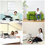 U-Kiss Table de Lit Pliable - Table Pliable en Alliage Aluminium Table de lit Compacte et Légère pour PC Portable, Plateau Support de Lecture inclinable pour canapé, Livre, Magazine et Petit Déjeuner