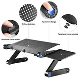 U-Kiss Table de Lit Pliable - Table Pliable en Alliage Aluminium Table de lit Compacte et Légère pour PC Portable, Plateau Support de Lecture inclinable pour canapé, Livre, Magazine et Petit Déjeuner