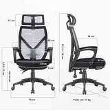 Dripex Chaise de Bureau Ergonomique roulante avec Repose Pieds Rétractable, Siège de Bureau Pivotante en Filet, Capacité de Charge 110 kg