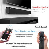 LONPOO Soundbar 2.0ch TV Barre de son Sans fil Bluetooth ,3D Surround haut-parleur basse stéréo\-Treble (40W Enceinte, avec télécommande, Sortie filaire Optique\/coxical\/Aux\/RCA) -Noir