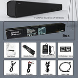LONPOO Soundbar 2.0ch TV Barre de son Sans fil Bluetooth ,3D Surround haut-parleur basse stéréo\-Treble (40W Enceinte, avec télécommande, Sortie filaire Optique\/coxical\/Aux\/RCA) -Noir