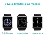 Montre Connectée,Willful Bluetooth Smartwatch Montre Sport Carte Sim de Soutien et Carte de TF Caméra avec Podomètre,Sommeil,Calories pour Samsung Sony Huawei Android pour Femme Homme Enfant Argent