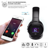 Casque Wireless Sans fil, EIVOTOR Casque Audio Pliable MP3 Lecteur, Écouteurs Stéréo Sport Intra-Auriculaires, Micro Oreillette Anti Bruit \- Hip-Hop \/ Bandeau Pliable Pivotant