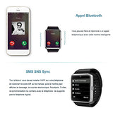 Montre Connectée,Willful Bluetooth Smartwatch Montre Sport Carte Sim de Soutien et Carte de TF Caméra avec Podomètre,Sommeil,Calories pour Samsung Sony Huawei Android pour Femme Homme Enfant Argent