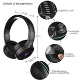 Casque Wireless Sans fil, EIVOTOR Casque Audio Pliable MP3 Lecteur, Écouteurs Stéréo Sport Intra-Auriculaires, Micro Oreillette Anti Bruit \- Hip-Hop \/ Bandeau Pliable Pivotant