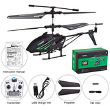 Vatos Mini télécommande dintérieur avec Gyroscope et lumière LED 3,5 canaux en Alliage pour Enfants et Adultes Micro RC Jouet dhélicoptère Noir