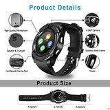 Montre Connectée, Bluetooth Smartwatch Montre Sport Carte Sim de Soutien et Carte de TF Caméra avec Podomètre,Sommeil, Calories pour Samsung Sony Huawei Android pour Femme Homme Enfant Noir