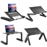 U-Kiss Table de Lit Pliable - Table Pliable en Alliage Aluminium Table de lit Compacte et Légère pour PC Portable, Plateau Support de Lecture inclinable pour canapé, Livre, Magazine et Petit Déjeuner