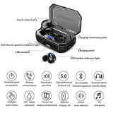 TWS Ecouteur Oreillette Bluetooth V5.0 Casque sans fil Sport 3000mAh conduite continue pendant 90 heures Automatique Appariement Support de Siri IPX7 étanche Réduction de Bruit CVC 8.0 , Noir