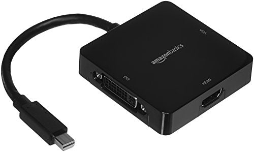 AmazonBasics Adaptateur Mini DisplayPort vers HDMI\-DVI\/VGA, Noir