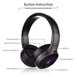 Casque Bluetooth ELEGIANT Oreillette Multifonction Stéréo sans fil Rechargeable Écouteur Headphones Affichage Numérique Mic\-Radio FM\/TF carte SD\/3.5mm Audio AUX pour appareils Bluetooth (noir)