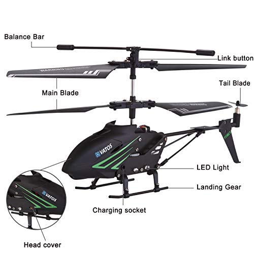 Hélicoptère télécommandé en alliage avec lumière, noir avec charge